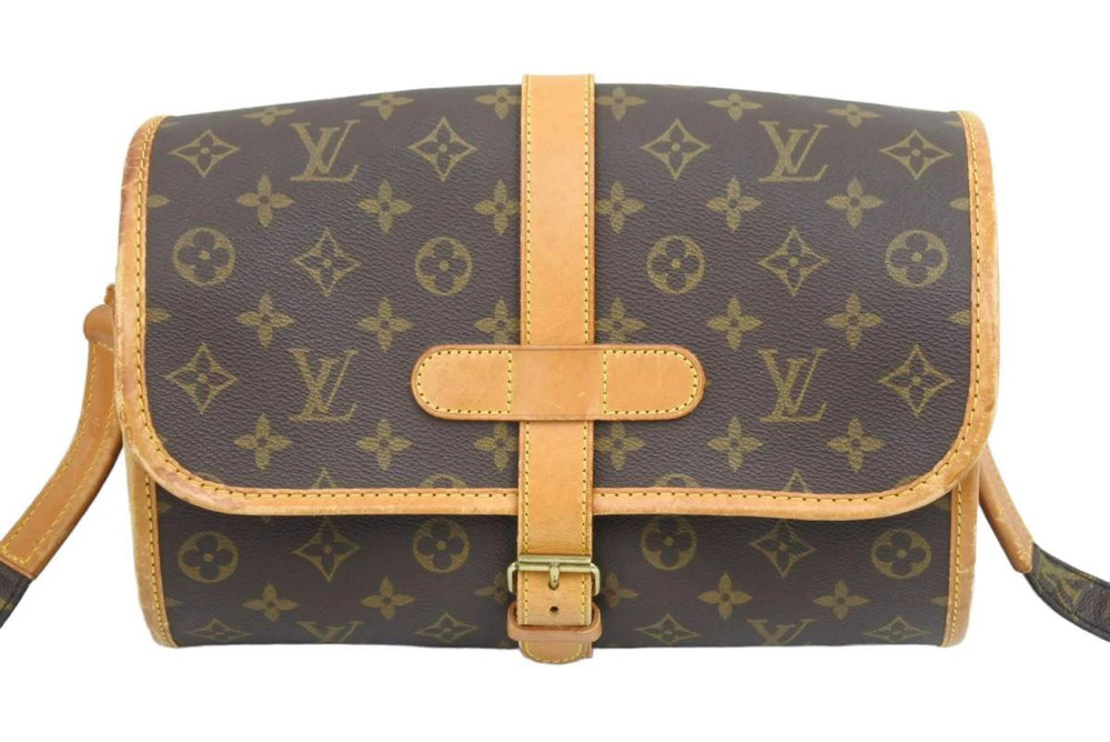 Louis Vuitton Bag Marne Brown Monogram Leather Crossbody Shoulder Brown